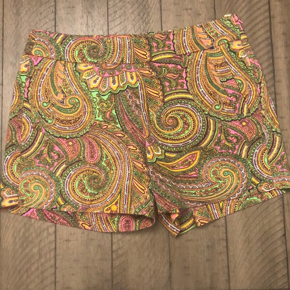 J. Crew Neon Mod Cotton Paisley Shorts Neon 4 retro artsy funky summer